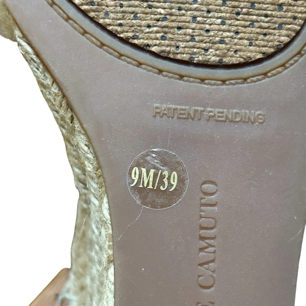 Vince Camuto Tesa Espadrille Wedge Sandals Cream Lace Leather Ankle Strap 9‎ 39